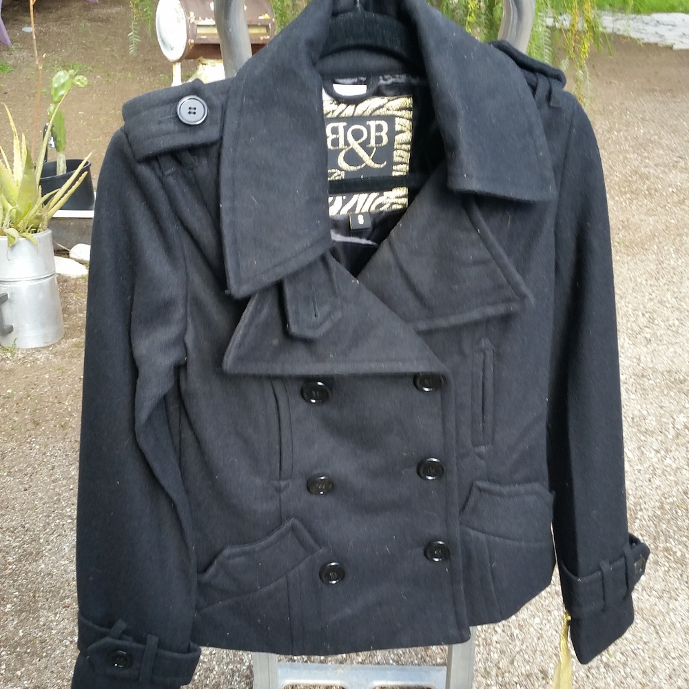 B&B Couture Wool Blend Coat Small NWT Black